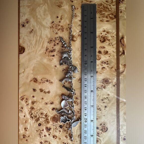 Sea Life Silver Tone Loaded Charm Bracelet - Picture 4 of 4